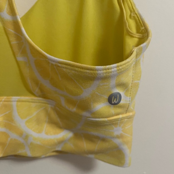 Wildfox Sweat Yellow Lemon Print Sports Bra, Size S - Picture 6 of 16